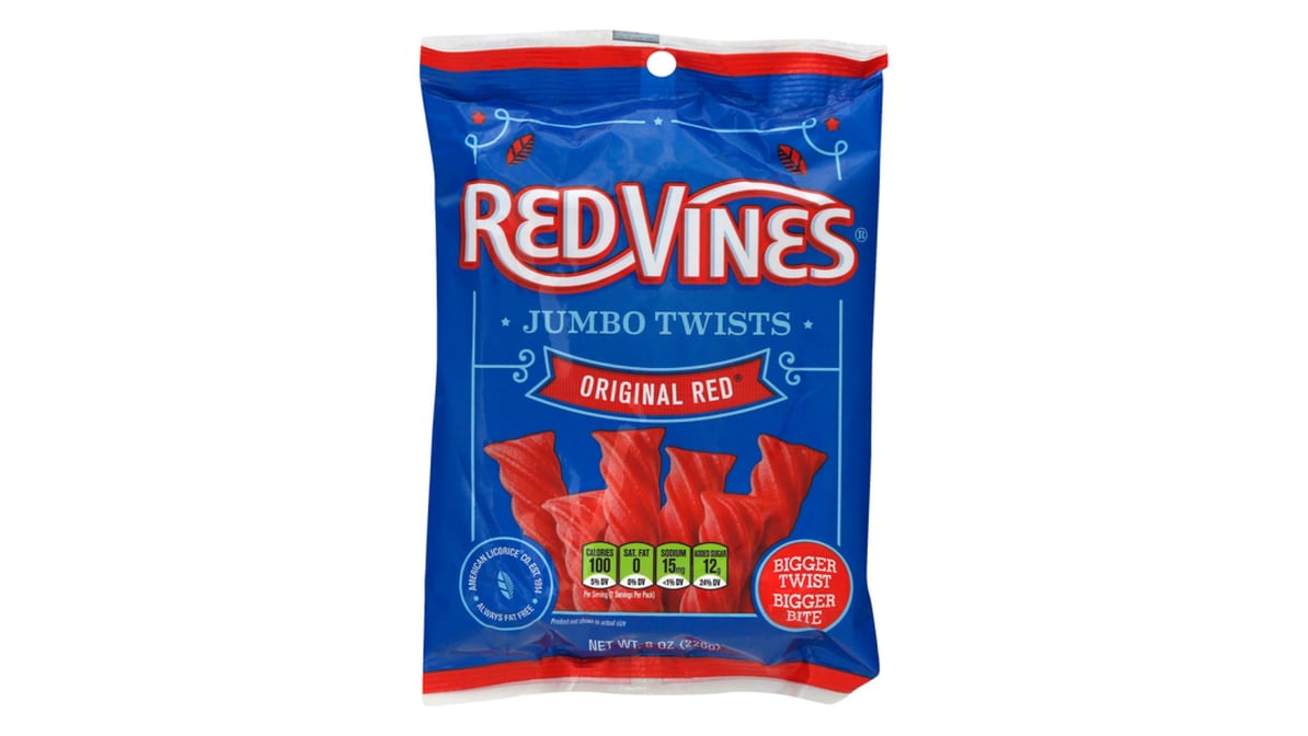 RED VINES Original Red Jumbo Twists, 8oz Bag