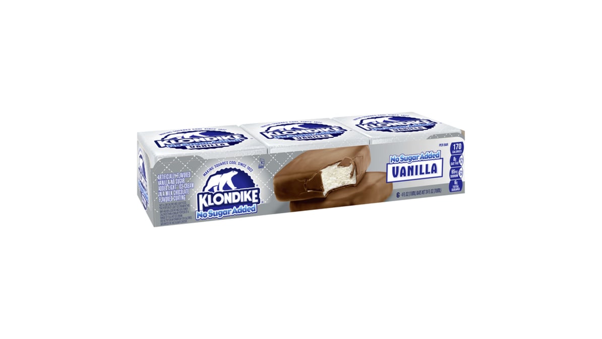 Klondike No Sugar Added Vanilla Frozen Dairy Dessert Bar 6 Ct