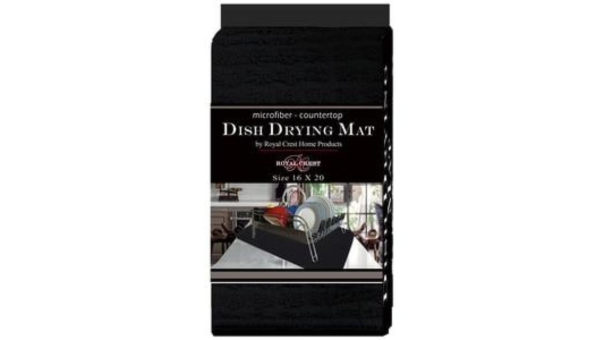 Royal Crest Microfiber Counter Dish Drying Mat Black