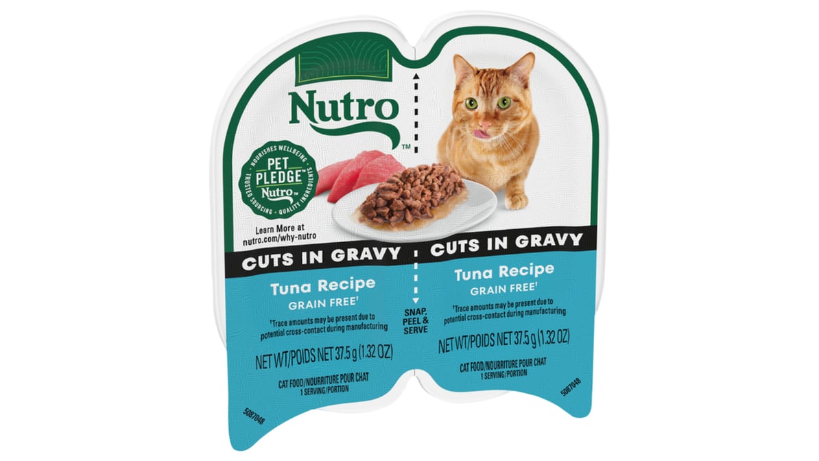 Nutro Grain Free Perfect Portions Adult Cuts in Gravy Tuna Wet Cat Food  Trays (1.32 oz x 2 ct) | Delivery Near Me - Doordash