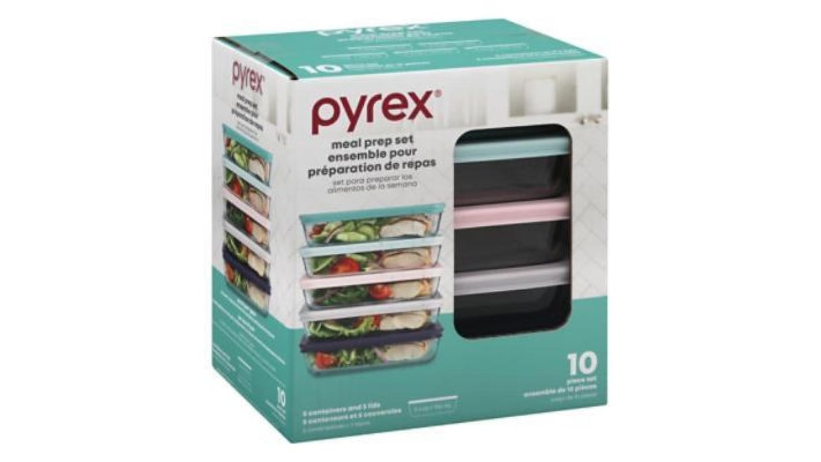 Pyrex Home Glass 3-Cup Meal Plan Set (10 ct)