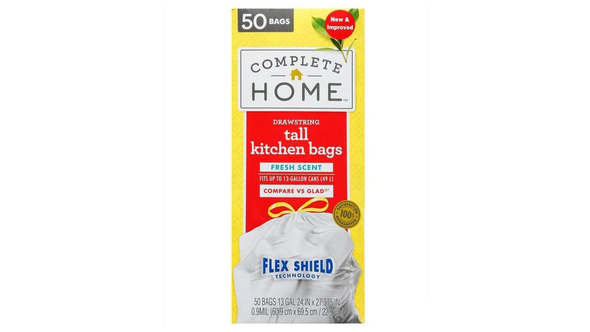 Glad Kitchen Bags, Tall, Drawstring, Fresh Clean, 13 Gallon