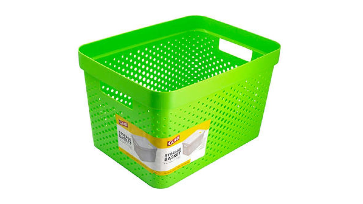 Glad Yellow Perforated Storage Basket, 4 Gal.