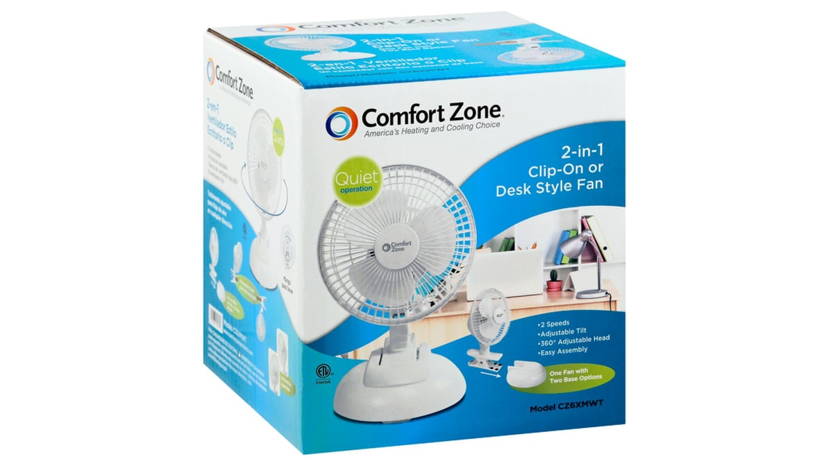 Comfort Zone 2 in 1 Clip-on Desk Style Fan | Delivery Near Me - Doordash