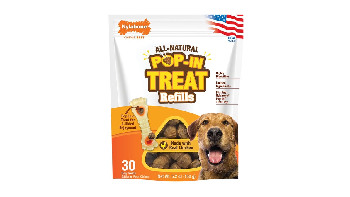 Nylabone Pop-in-dog Refills Chicken Combo Dog Treat - 5.2oz/30ct