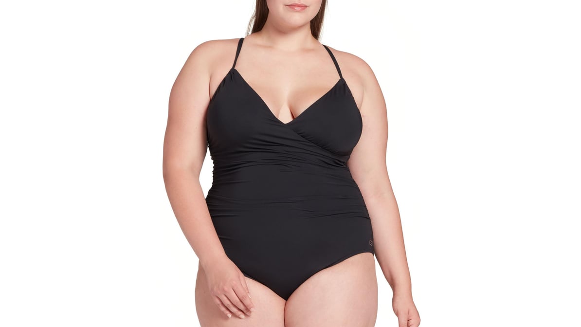 Black ruched one piece orders swimsuit