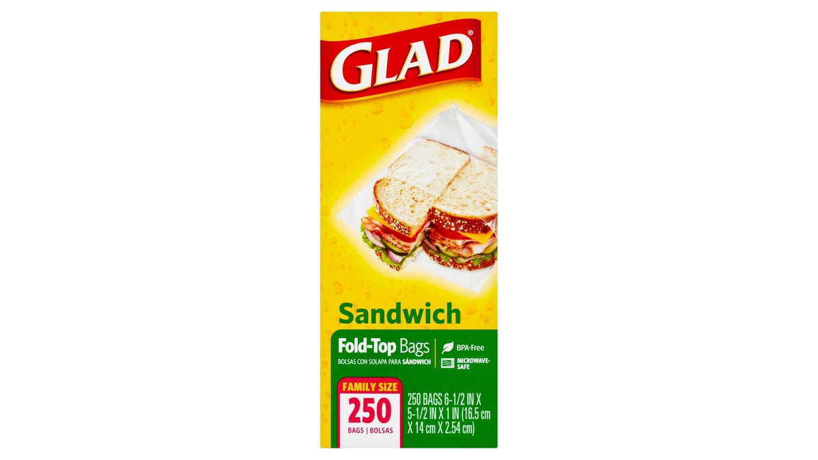 Glad Fold-Top Sandwich Bags Family Size (250 ct) Delivery - DoorDash