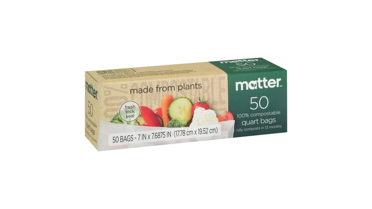 Matter Compostable Quart Bags - 50ct : Target