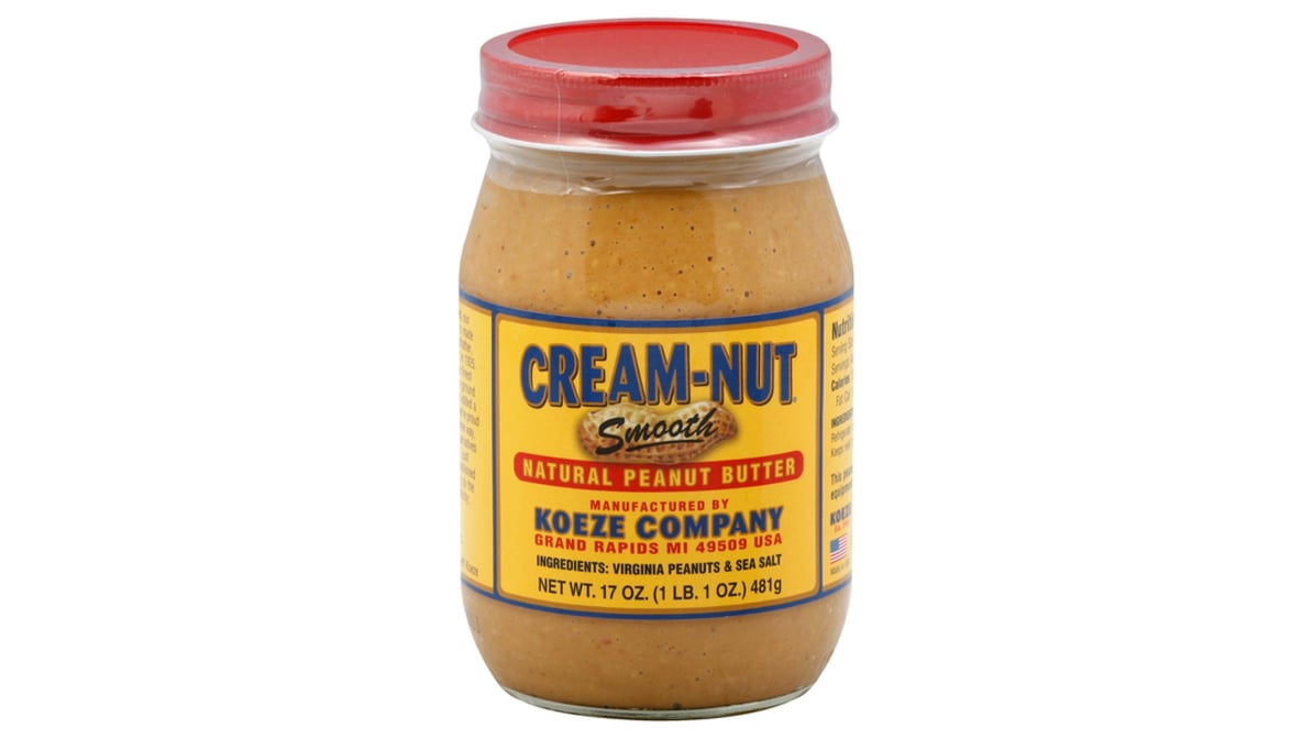 Cream-Nut Natural Smooth Peanut Butter (17 oz) | Delivery Near Me - Doordash