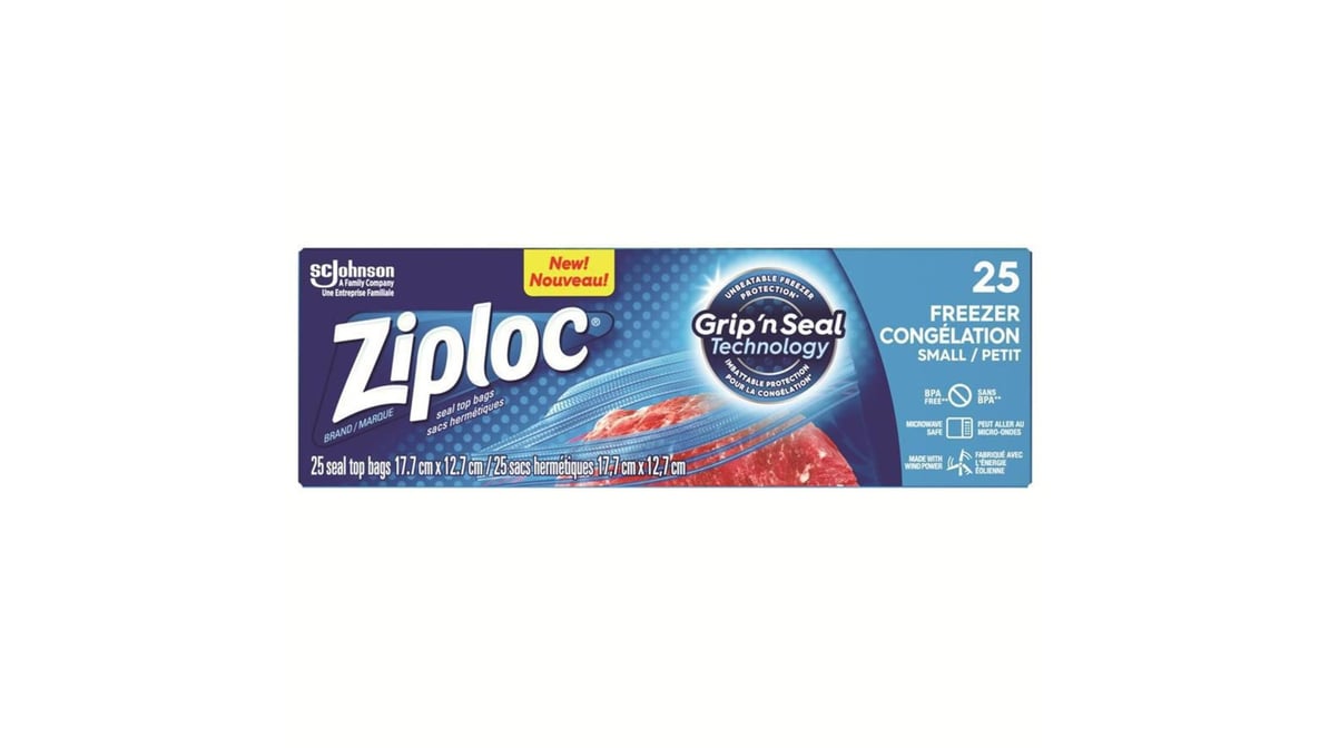 Ziploc Brand Freezer Bags with Grip 'n Seal Technology, Pint, 20 Count