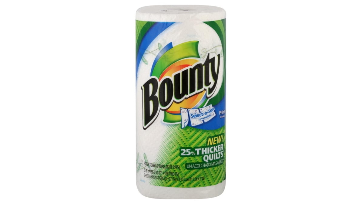 Bounty Prints Select-A-Size Paper Towels, 2-Ply, purchases 128 Sheets, 12-count