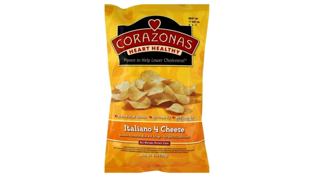 Corazonas Potato Chips All Natural Italiano 4 Cheese (6 oz) | Delivery Near  Me - Doordash