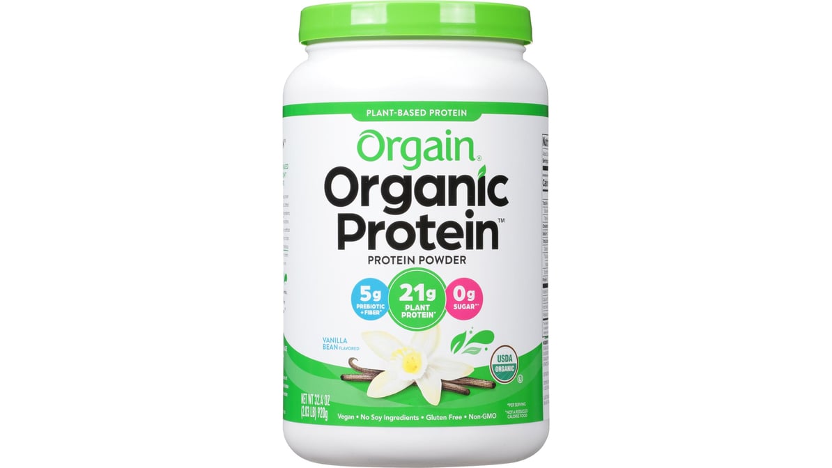 Orgain, Organic Protein Powder, Plant-Based, Vanilla Bean