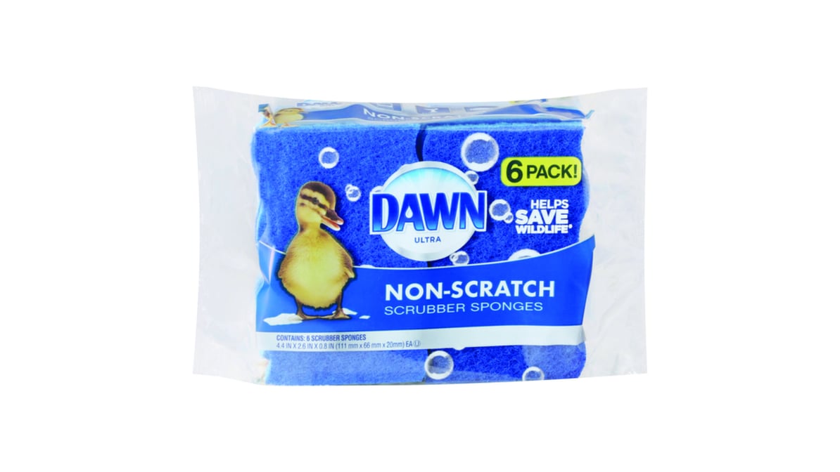 Dawn Non-Scratch Scrubber Sponges, 6 Pack