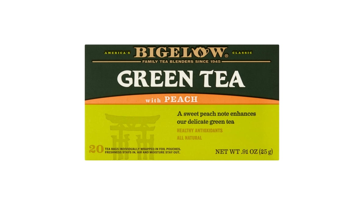 Bigelow Perfect Peach Herbal Tea (20 ct) Delivery - DoorDash