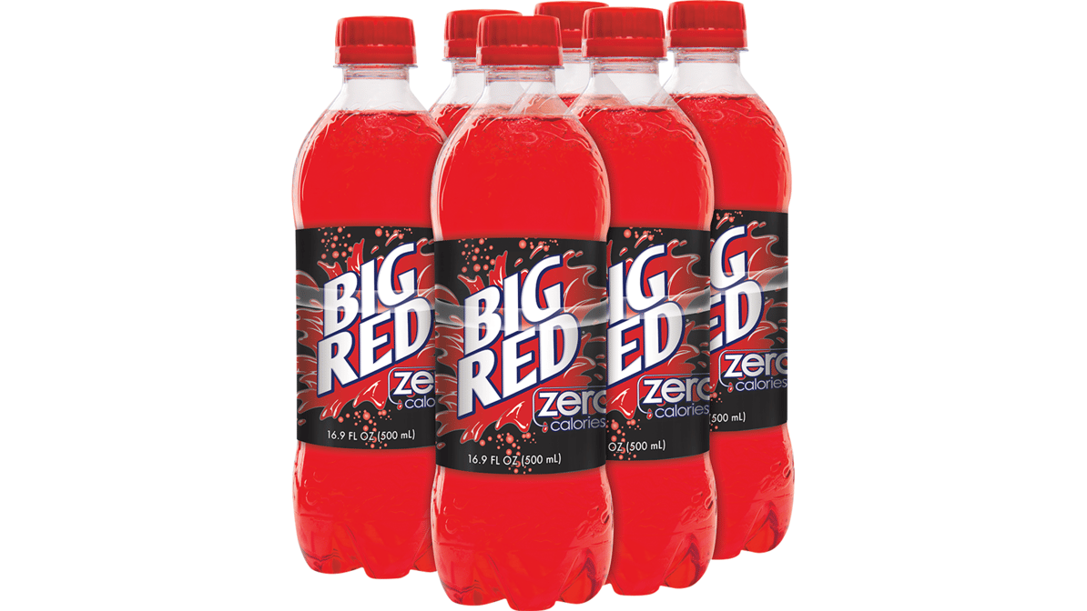 Big Red Soda, .5 L bottles, 6 pack
