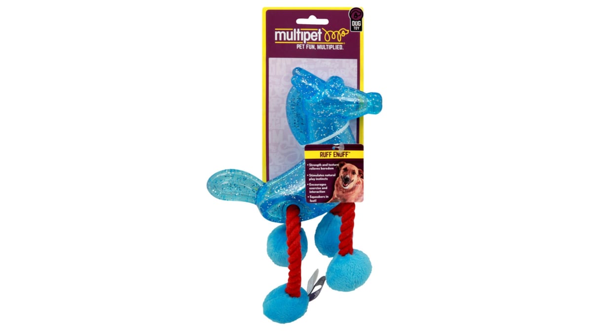 Multipet Ruff Enuff Glitter Gang Squeaky Rubber & Rope Dog Toy | Delivery Near  Me - Doordash