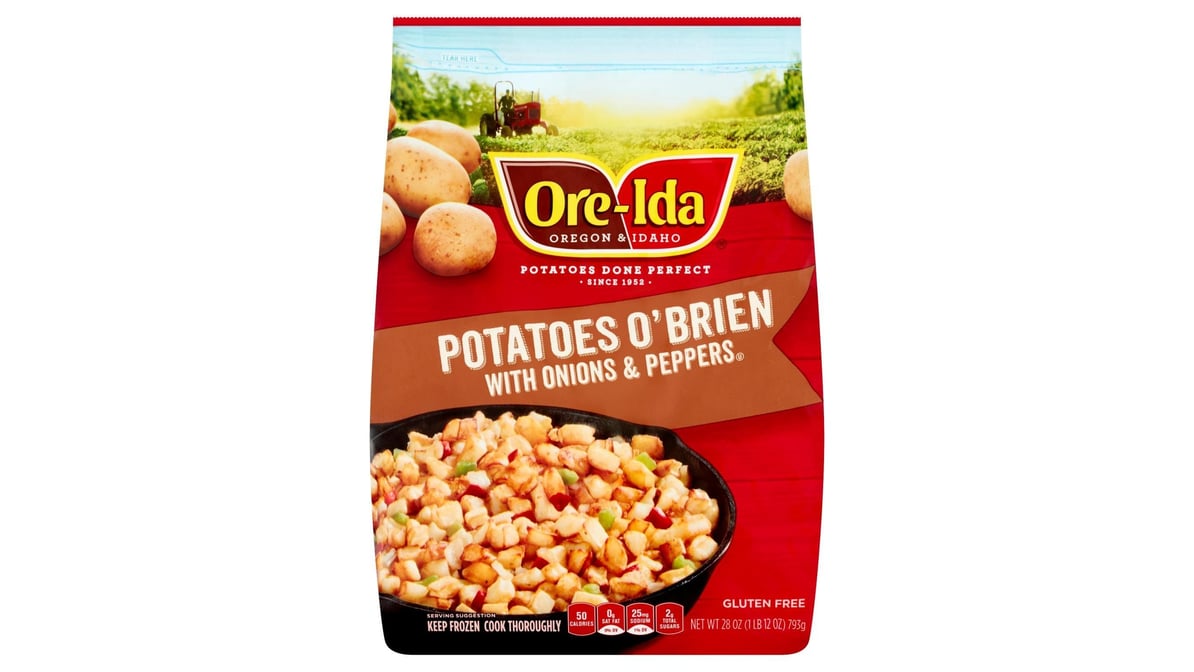 Ore-Ida Potatoes O'Brien with Onions & Peppers Frozen Potatoes, 28 oz Bag -  DroneUp Delivery