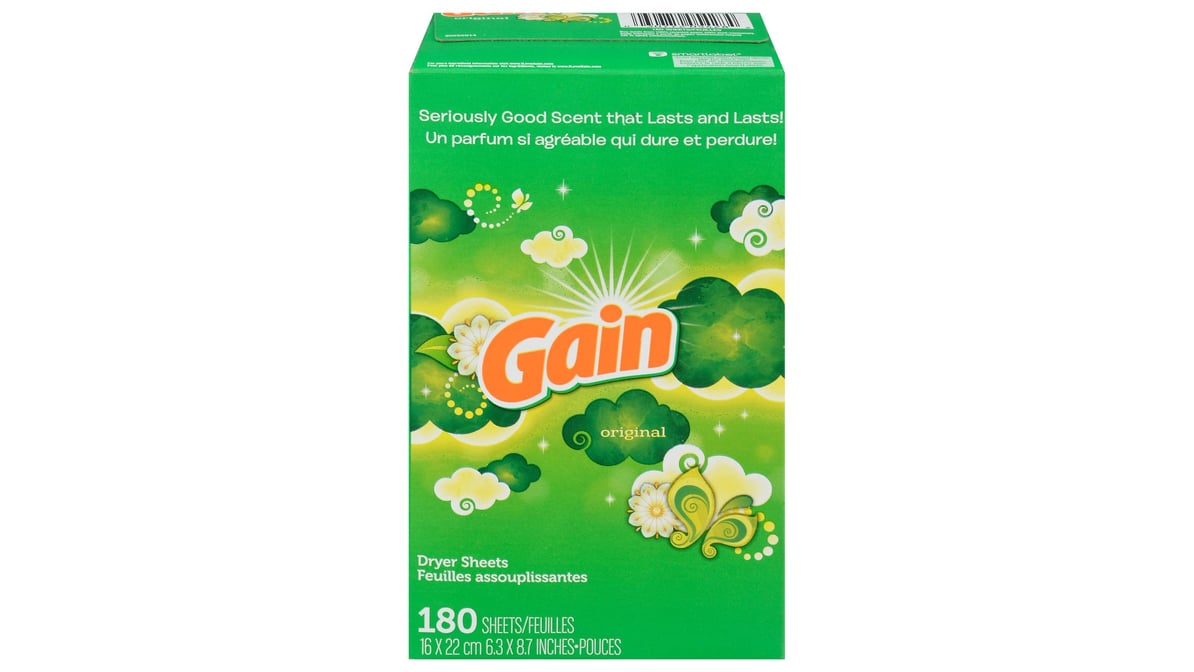 Gain Fabric Softener Dryer Sheets Original (180 ct)