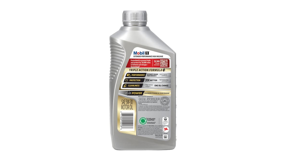 Mobil 1 Extended Performance High Mileage 5W-50 Full Synthetic Motor ...