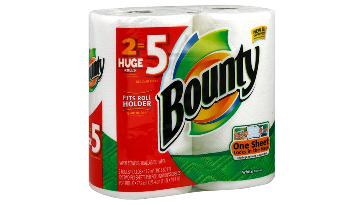 Bounty - Bounty Paper Towels, Huge Rolls, Full Sheet, White, 2-Ply