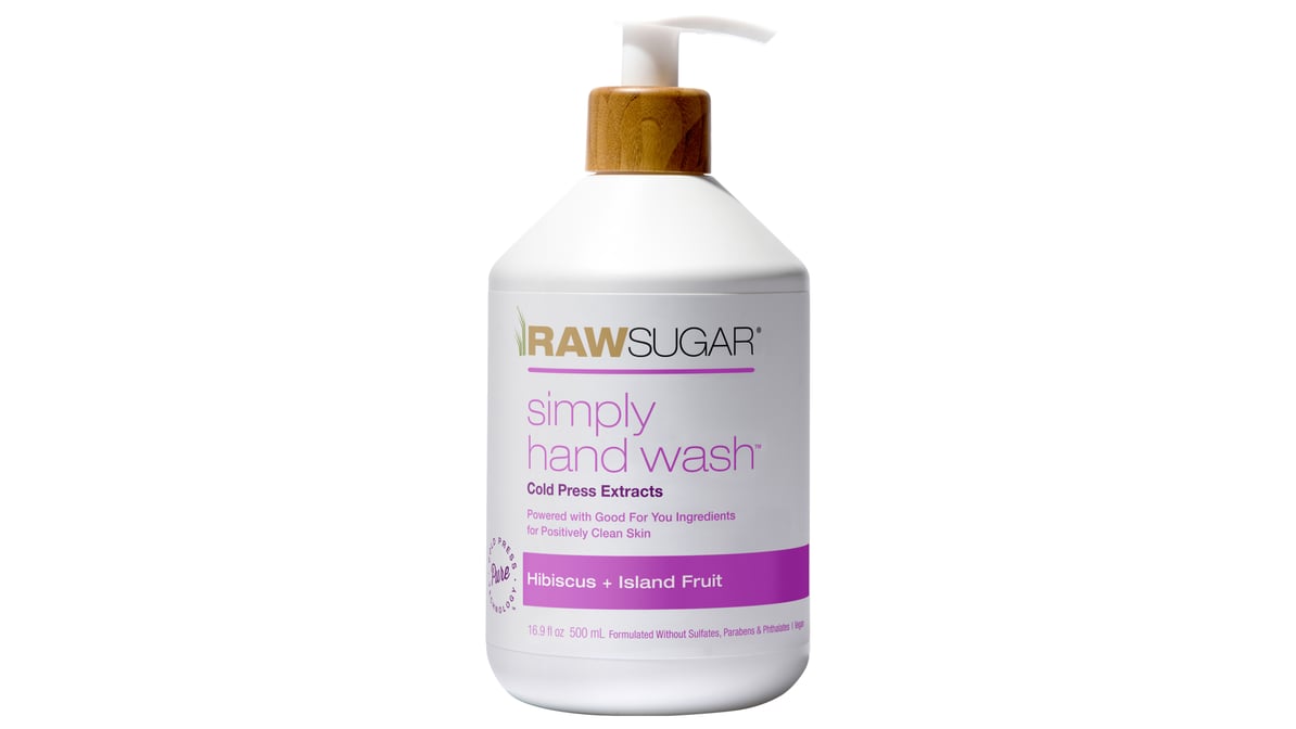 Raw Sugar Simply Hand Wash Cold Press Extracts Hibiscus + Island Fruit Hand  Soap 20.20 fl oz