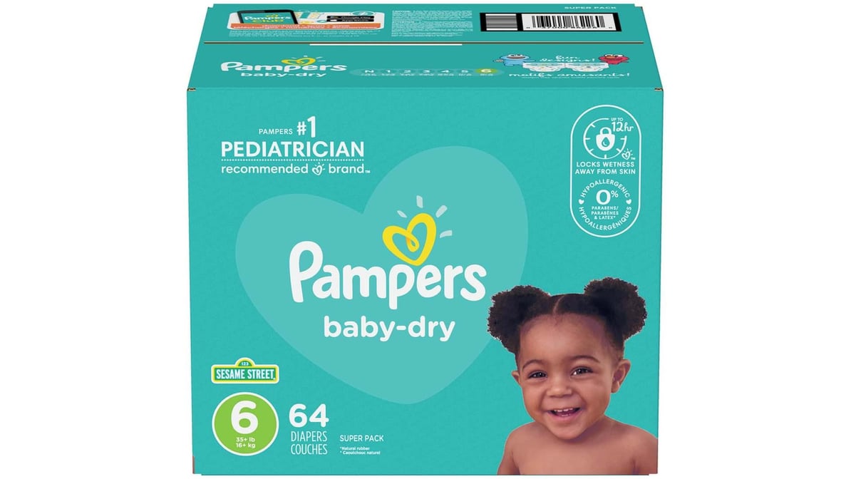 Pampers Baby Dry Size 6 Diapers (64 ct)