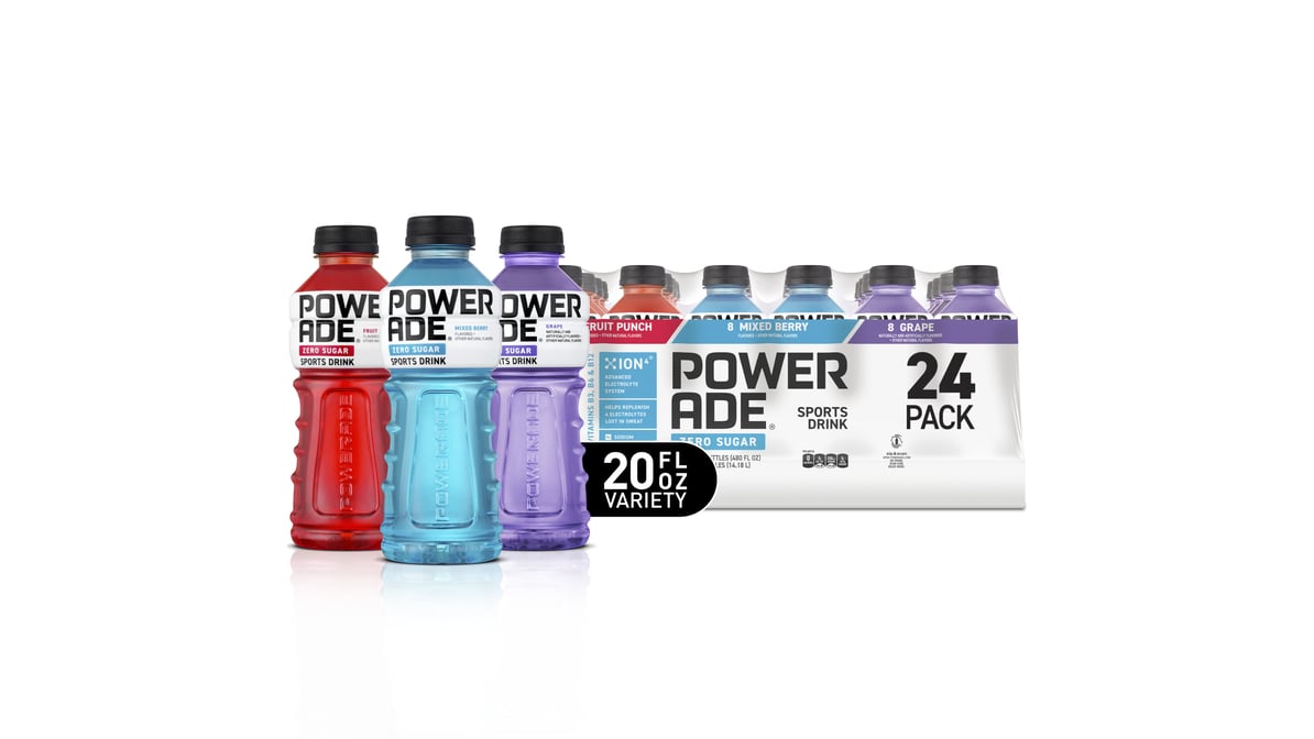 Powerade Zero Grape Sports Drink Bottles (20 oz x 8 ct) Delivery - DoorDash