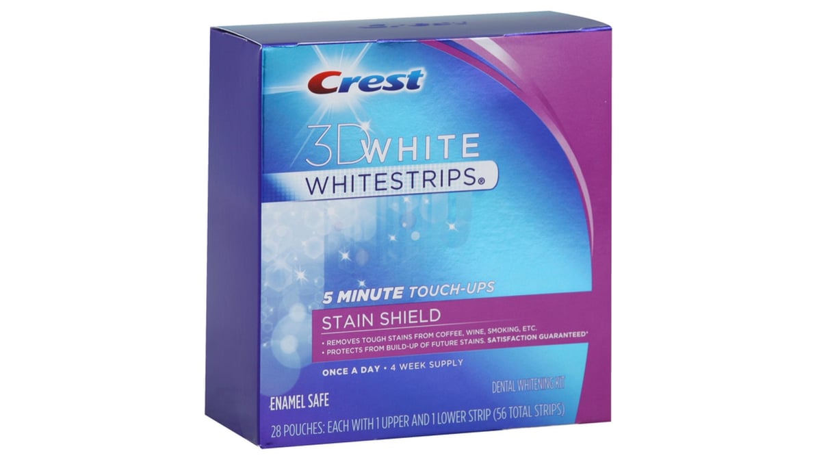 Crest 3D Dental Whitening Strips Enamel Safe Removes Tough Set