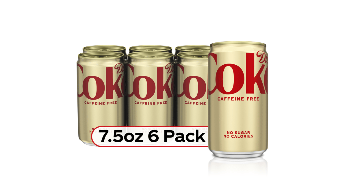 Coke Diet Caffeine Free Soda Cans (7.5 oz x 6 ct) | Delivery Near Me -  Doordash