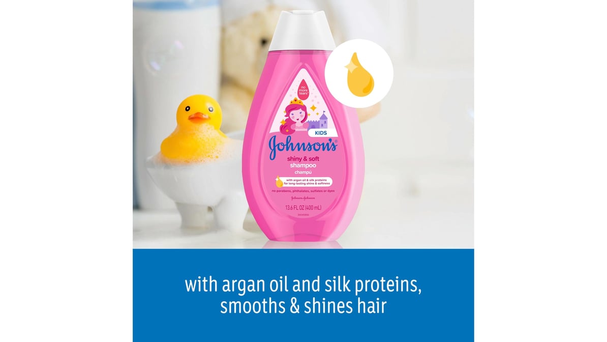 Johnson's Shiny & Soft Kids' Shampoo with Argan Oil, 13.6 fl. oz 