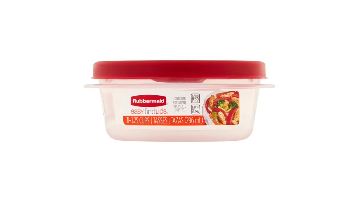 Rubbermaid Container + Lid 1.25 Cups, Plastic Containers