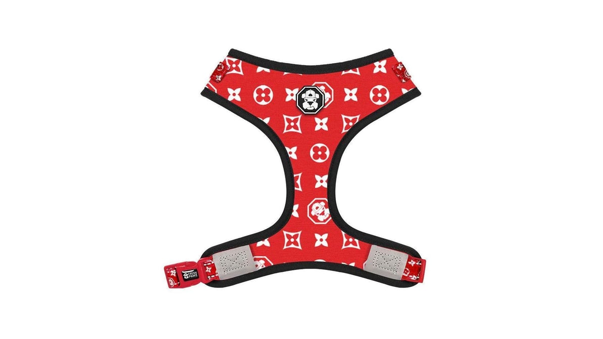 Fresh Pawz The Monogram Hype Adjustable Mesh Dog Harness, X-Large