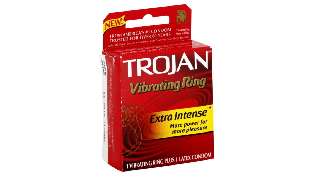 Trojan Vibrating Ring Latex Condoms Extra Intense (2 ct) | Delivery Near Me  - Doordash