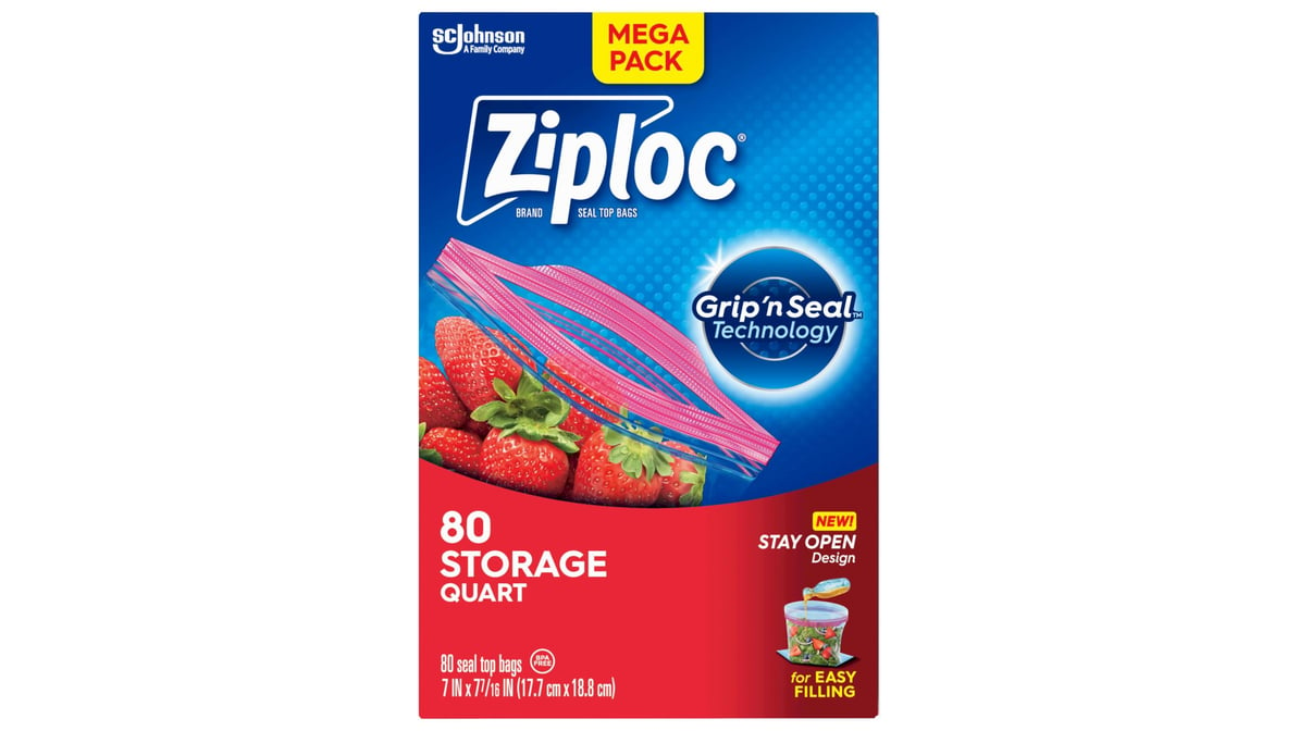 Ziploc Grip n Seal Technology Quart Storage Bags (80 ct) Delivery - DoorDash