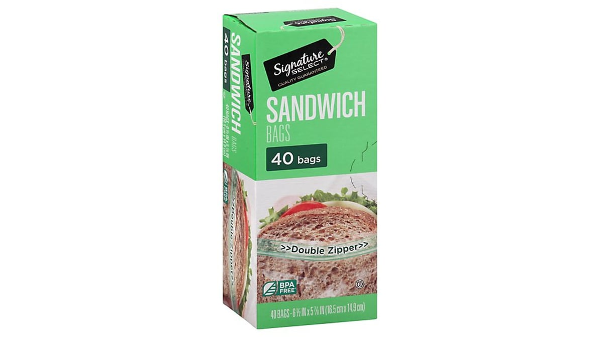 Signature Select Bags Sandwich Click & Lock Double Zipper (40 ct) Delivery  - DoorDash
