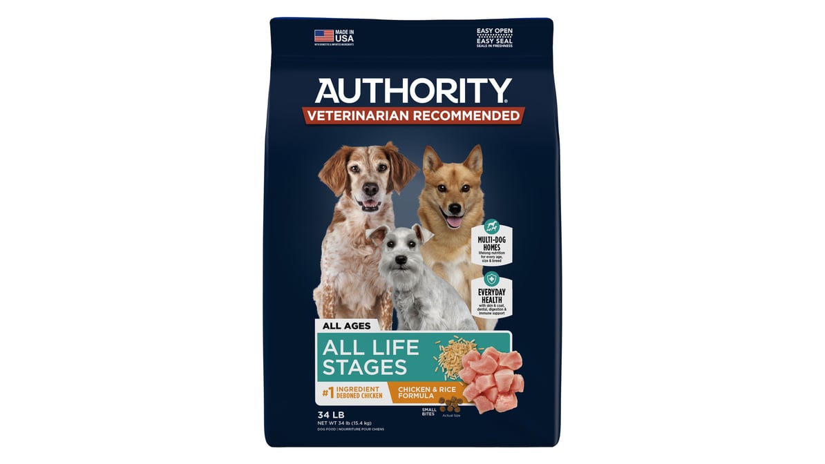 Authority Sensitive Stomach and Skin All Life Stage Dry Dog Food - Salmon, Size: 34 lb | PetSmart