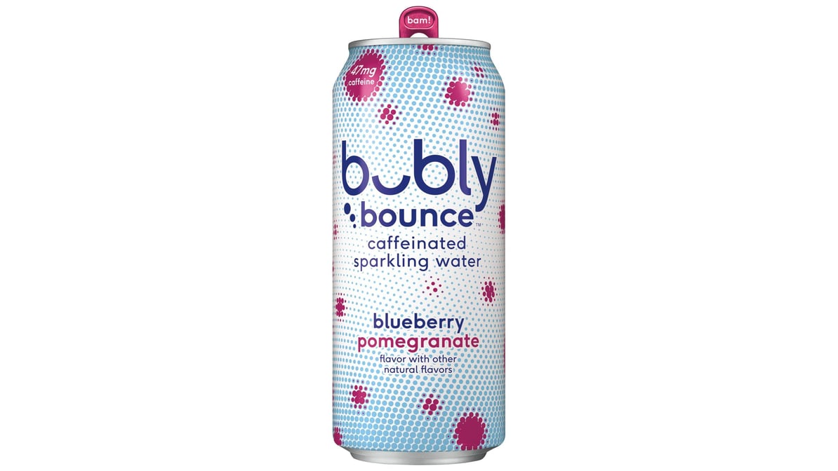 Bubly Bounce Caffeinated Blueberry Pomegranate Sparkling Water Can (16 oz)  | Delivery Near Me - Doordash