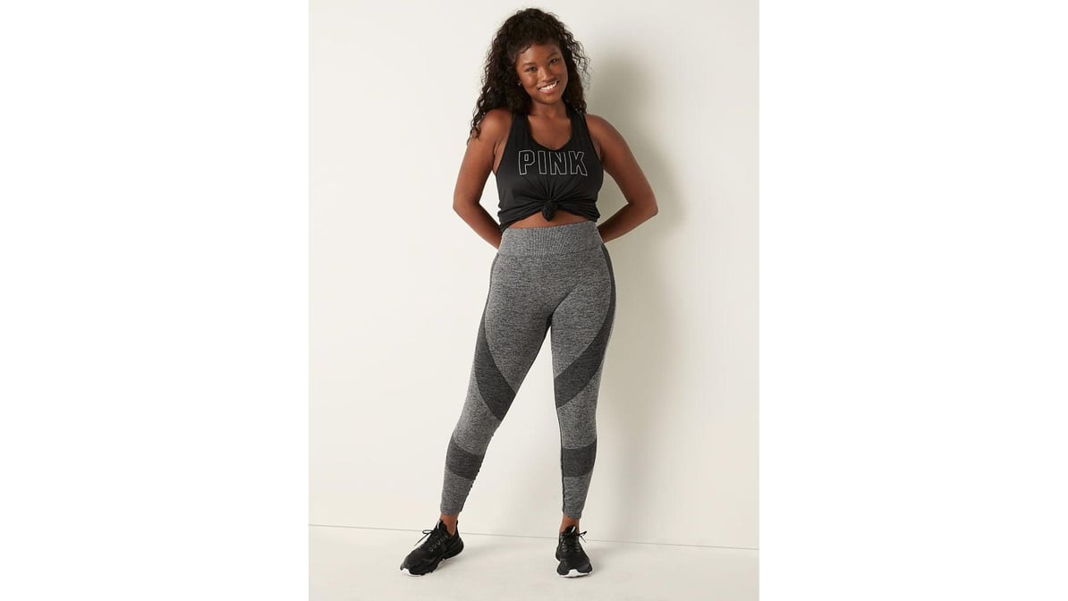 Pink Seamless Pure Black High-Waist Full-Length Marl Leggings (Extra Small)  | Delivery Near Me - Doordash