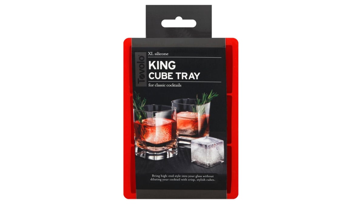 Tovolo King Cube Silicone Ice Tray, Red