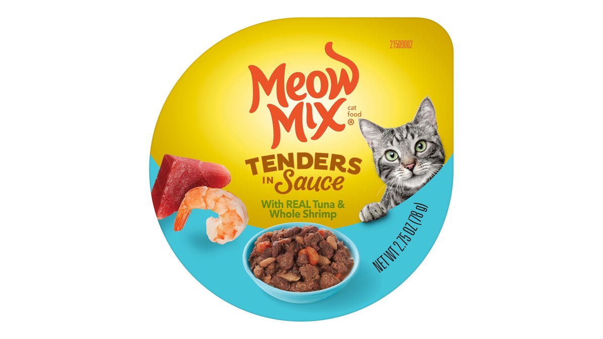 Meow Mix Cat Food, Tenders in Sauce, with Real Tuna & Whole Shrimp