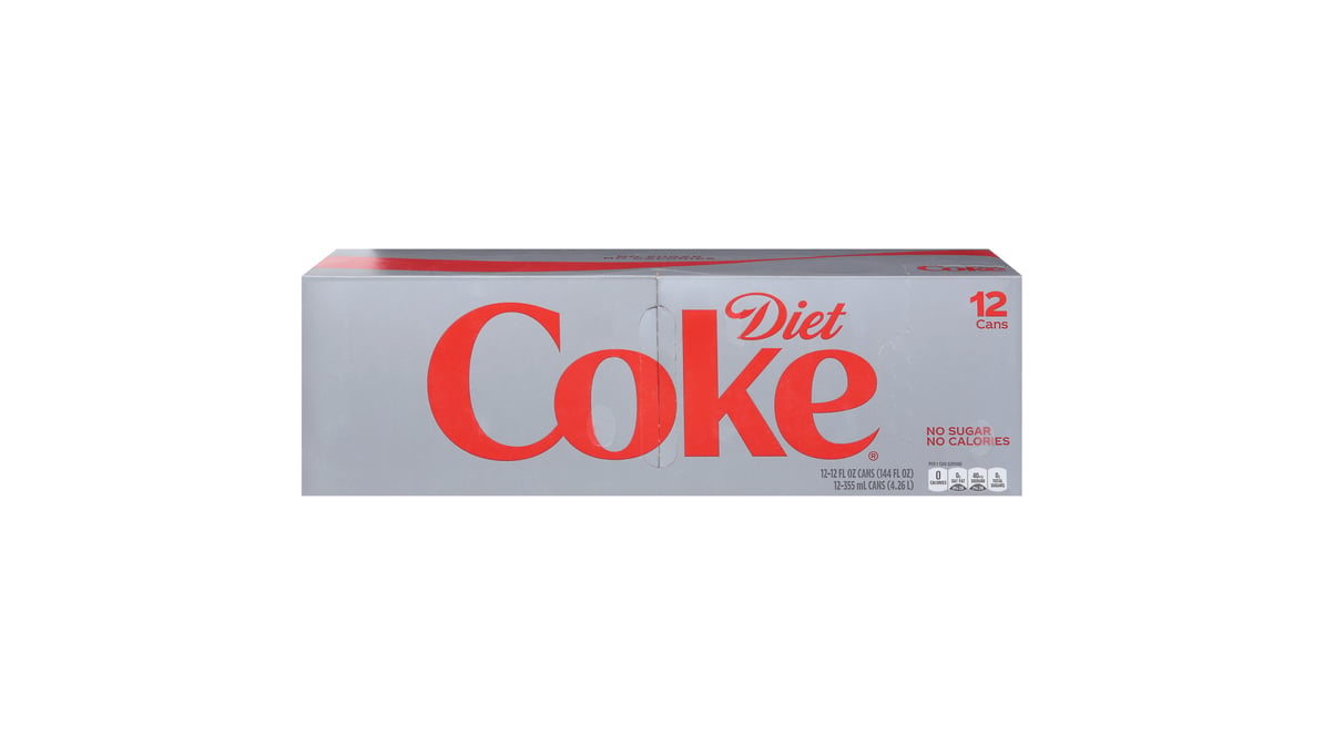 Diet Coke Soda Cans (12 oz x 12 ct) | Delivery Near Me - Doordash