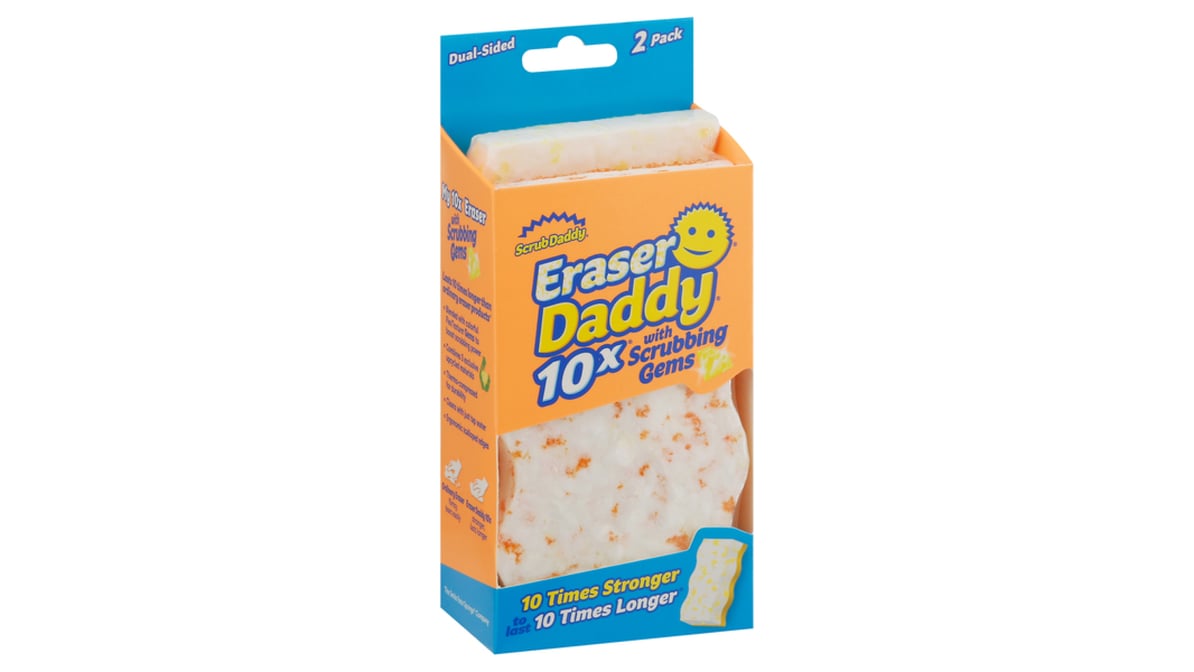 Scrub Daddy Eraser Sponge - Eraser Daddy 10x with Scrubbing Gems