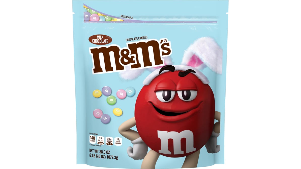 M&M's Chocolate Candies, Milk Chocolate, Party Size 38 Oz, Chocolate Candy