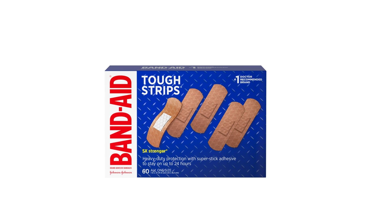 Band-aid Tough Strips Heavy Duty Super Stick Adhesive Bandages