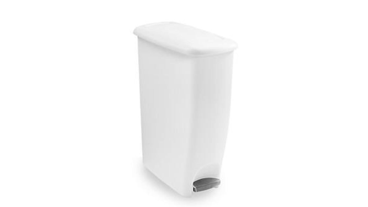 Rubbermaid White Slim 11.3 Gallon Step-On Trash Can