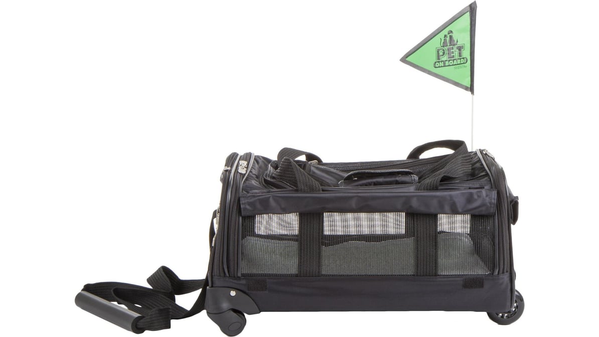 Fashion sherpa rolling pet carrier