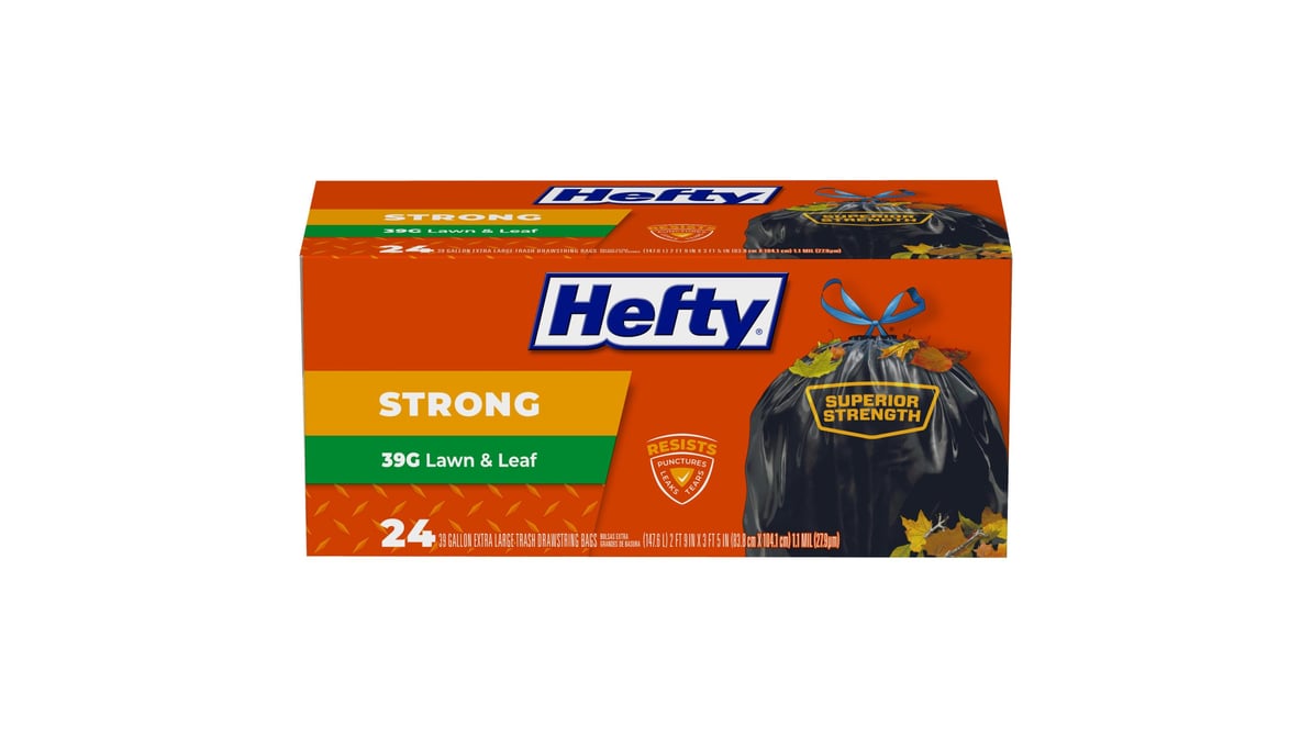 Hefty Extra Strong Lawn & Leaf Trash Bags 39 Gallon (18 ct) Delivery -  DoorDash