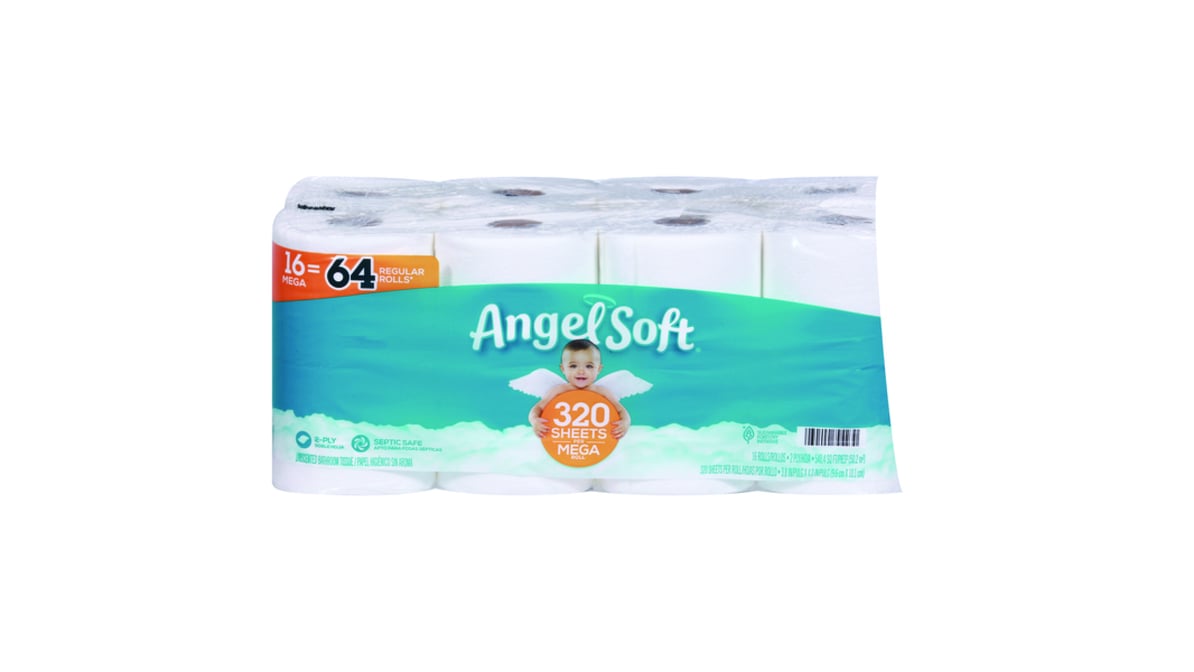 Angel Soft Toilet Paper, 12 Mega Rolls 