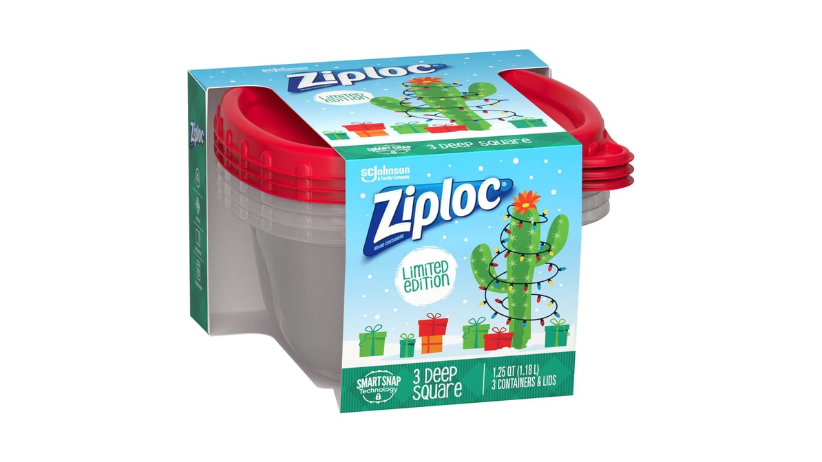 Ziploc Holiday Deep Square Red Food Containers and Lids (3 ct) Delivery -  DoorDash